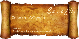 Csonka Ágnes névjegykártya