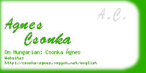 agnes csonka business card